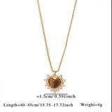 MINIMALIST HEART NECKLACE WITH BLUE TIGERS EYE_CWMM8820