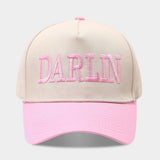 Vintage Darlin Embroidery Trucker Baseball Cap_Cwah04661