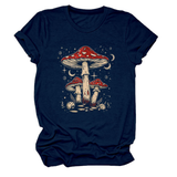 PLAYFUL RED MUSHROOM PRINT WOMENS BASE TEE_CWTTS1510