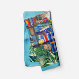 GREEN SILK SCARF VERSATILE NECK TIE HAIR ACCES_CWASC0659