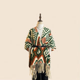 Thick Open-Side Shawl Women Winter Poncho_Cwocasl00094