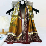 BOLD FLORAL ANIMAL SILK BLEND WRAP_CWASC0890