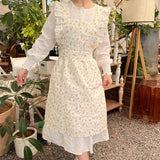 LINES COTTON AND LINEN PRINTED RUFFLED FLORAL APRON_CWMM5816