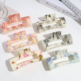 INK FLOWER CUTOUT HAIR CLAW ELEGANT DAILY STYLE_CWAHA2293