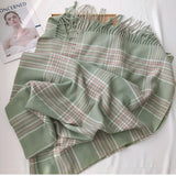 PLAID FAUX CASHMERE SCARF THICK WARM WINTER WRAP_CWASC1453