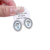 OIL PAINTING BLUE GINKGO LEAF EARRINGS_CWAJE2041