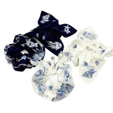 EMBROIDERED MARINE LIFE SQUARE SCARF HAIR TIE_CWAHA3691