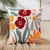 Tulip Embroidered Cute Pillow Cover For Bed Sofa_Cwmm7704