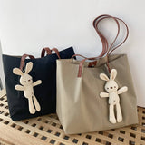 LITERARY SIMPLE SOLID COLOR SHOPPING CANVASBAG_CWAB2124