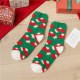 SANTA CLAUS ELK CORAL VELVET SOCKS_CWMS0336
