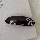 Acetate Bow Oval Spring Hair Clip Elegant_Cwaha07974