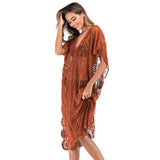 SEXY HOLLOW V NECK LACE SWIMSUIT COVER UP_CWMW0682