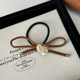 SIMPLE HEART BOW SWEET HAIR SCRUNCHIES_CWAHA2814
