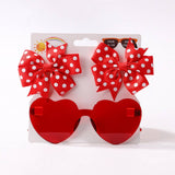 KIDS POLKA DOT GROSGRAIN BOW HAIR CLIP SUNGLASSES_CWAHA6708