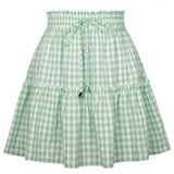PLEATED PLAID PRINT SKIRT VINTAGE PLAID SKIRT_CWBSS0410