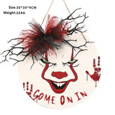 SCARY CLOWN WOODEN SIGN FOR HALLOWEEN DECOR_CWAJE05365