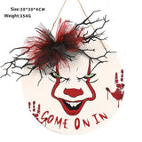 SCARY CLOWN WOODEN SIGN FOR HALLOWEEN DECOR_CWAJE05365