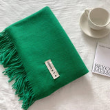 COLORBLOCK TASSEL SCARF THICK WRAP FOR STUDENTS_CWASC2281