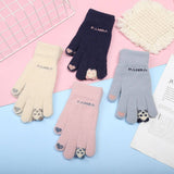 RED PANDA KNITTED WARM TOUCHSCREEN GLOVES_CWAG0152