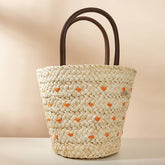 Women Clutch Rattan Woven Wicker Purse Bucket Bag_Cwab0820