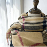 PLAID SCARF WARM FRINGE WINTER WRAP_CWASC1467