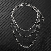 PERSONALIZED MULTI LAYERED DENIM METAL CHAIN_CWMM4887