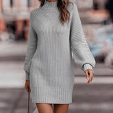 Turtleneck Sweater Women Long-Sleeved Knit Dress