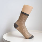 STRIPE MESH SOCKS FOR WOMEN MID TUBE TIDE SOCKS_CWMS054