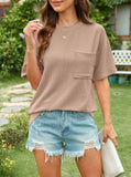 Wavy Striped Short Sleeve Pocket T-Shirt