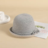 Women Fashion Warm Curling Felt Hat Bucket Hat_Cwah0605