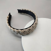 HANDMADE GEOMETRIC PLAID TWIST HEADBAND_CWAHA2602