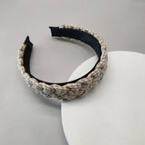 HANDMADE GEOMETRIC PLAID TWIST HEADBAND_CWAHA2602