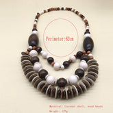 Wooden Beads Multi-Layer Handmade Long Necklace_Cwmm4921