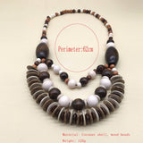 Wooden Beads Multi-Layer Handmade Long Necklace_Cwmm4921