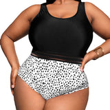 SIMPLE PRINTED ONE PIECE BIKINI SWIMSUIT_CWMW0230