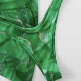 MARBLE PRINT BIKINI SET SEXY 3 PIECE SWIMSUIT_CWMW0158