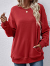Cwohol0966_Winter Fleece Pocket Long-Sleeved Hoodie