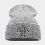 Turtle Embroidery Knitted Hat Outdoor Warm Beanie_Cwah2091