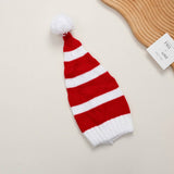 Cwah04352_Red White Christmas Knit Beanie Hat