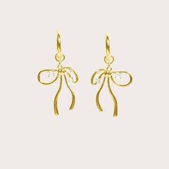 FAIRY BOW ZIRCON EARRINGS VINTAGE SWEET COPPER_CWAJE5086