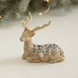 GOLD GLITTER PLASTIC STANDING REINDEER DECOR_CWMM9754