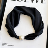 Pearl Magnetic Skinny Silk Neck Scarf_Cwasc03930