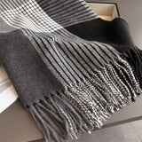 Colorblock Plaid Tassel Scarf Wrap For Winter_Cwasc03275