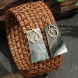 FASHIONABLE BLACK SHELL TRAPEZOID EARRINGS_CWMM4269