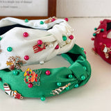 Christmas Pearl Satin Knot Headband Wide_Cwaha07596