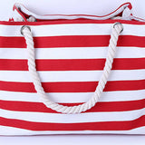 LARGE CAPACITY TRAVEL STRIPED PORTABLE CANVAS BAG_CUAB0227