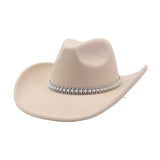 Western Ethnic Felt Cowboy Fedora Hat_Cwah04374