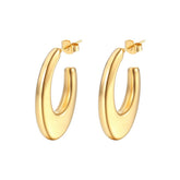 Women Simple Hypoaalergenic Thick Ring Earrings