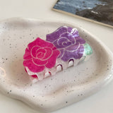 Tulip Lily Rose Hair Claw, Acrylic Flower Clip