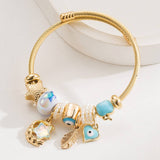 DIY STYLISH STAINLESS STEEL STAR MOON BRACELET_CWMM8579